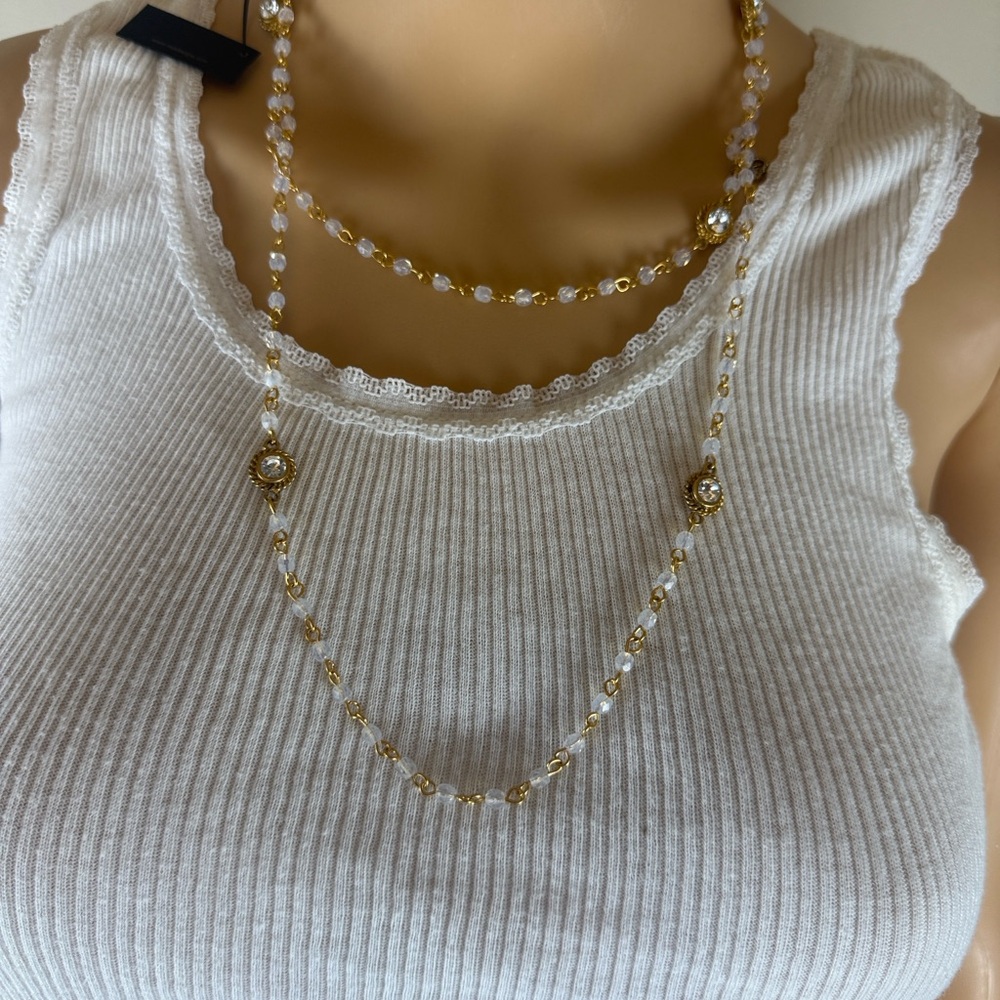 Virgins Saints & Angels Wrap Necklace White Opal NWT